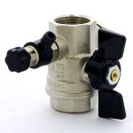 Кран шаровый BUGATTI OREGON 332 3/4" ВР бабочка со спускником 03320013