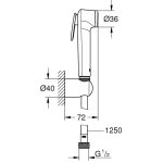 Лейка гигиеническая GROHE Tempesta-F 28020L01 с держателем и шлангом 1250 мм 26356IL0
