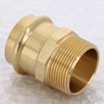 Медная пресс муфта 42-1"1/2 НР Viega Profipress 115340