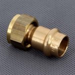 Медная пресс муфта с накидной гайкой 15-1/2" ВР (плоская прокл.) Viega Profipress 380885