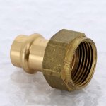 Медная пресс муфта с накидной гайкой 15-3/4" ВР (плоская прокл.) Viega Profipress 265663