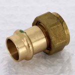 Медная пресс муфта с накидной гайкой 18-3/4" ВР (плоская прокл.) Viega Profipress 283391
