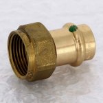 Медная пресс муфта с накидной гайкой 18-3/4" ВР (плоская прокл.) Viega Profipress 283391