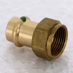 Медная пресс муфта с накидной гайкой 18-3/4" ВР (плоская прокл.) Viega Profipress 283391