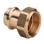 Медная пресс муфта с накидной гайкой 22-3/4" ВР (плоская прокл.) Viega Profipress 351502