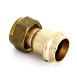 Медная пресс муфта с накидной гайкой 22-3/4" ВР (плоская прокл.) Viega Profipress 351502