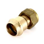 Медная пресс муфта с накидной гайкой 22-3/4" ВР (плоская прокл.) Viega Profipress 351502
