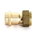 Медная пресс муфта с накидной гайкой 22-3/4" ВР (плоская прокл.) Viega Profipress 351502