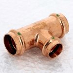 Медный пресс тройник 28-22-28 Viega Profipress 295196