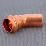 Медный пресс угол однораструбный (45*) 22-22 Viega Profipress 292515