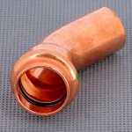 Медный пресс угол однораструбный (45*) 22-22 Viega Profipress 292515