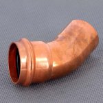 Медный пресс угол однораструбный (45*) 35-35 Viega Profipress 292539