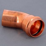 Медный пресс угол однораструбный (45*) 35-35 Viega Profipress 292539