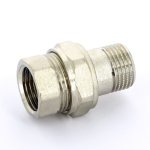 Муфта с накидной гайкой латунная Uni-Fitt 1/2" ВН с плоской прокладкой никелированная 656N2000