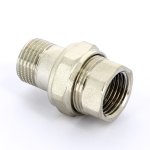 Муфта с накидной гайкой латунная Uni-Fitt 1/2" ВН с плоской прокладкой никелированная 656N2000