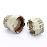 Муфта с накидной гайкой латунная Uni-Fitt 1/2" ВН с плоской прокладкой никелированная 656N2000