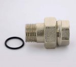 Муфта с накидной гайкой латунная Uni-Fitt 1/2" ВН с прокладкой O-ring никелированная 650N2000