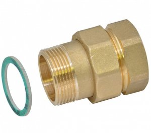 Муфта с накидной гайкой латунная Uni-Fitt 3/4" ВН с плоской прокладкой 656G3000