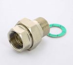 Муфта с накидной гайкой латунная Uni-Fitt 3/4" ВН с плоской прокладкой никелированная 656N3000