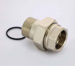 Муфта с накидной гайкой латунная Uni-Fitt 3/4" ВН с прокладкой O-ring никелированная 650N3000