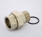 Муфта с накидной гайкой латунная Uni-Fitt 3/4" ВН с прокладкой O-ring никелированная 650N3000