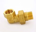 Муфта с накидной гайкой латунная Uni-Fitt угловая 1/2" ВН с прокладкой O-ring 651G2000