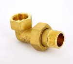 Муфта с накидной гайкой латунная Uni-Fitt угловая 1/2" ВН с прокладкой O-ring 651G2000
