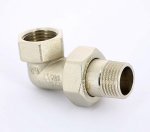 Муфта с накидной гайкой латунная Uni-Fitt угловая 1/2" ВН с прокладкой O-ring никелированная 651N2000