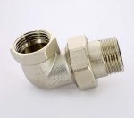 Муфта с накидной гайкой латунная Uni-Fitt угловая 1" ВН с прокладкой O-ring никелированная 651N4000