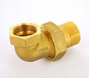 Муфта с накидной гайкой латунная Uni-Fitt угловая 3/4" ВН с прокладкой O-ring 651G3000