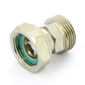 Муфта с накидной гайкой Uni-Fitt 3/4" ВН с обратным клапаном никелированная 623N3000