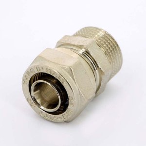 Муфта обжимная Uni-Fitt 20x3/4" НР никелированная