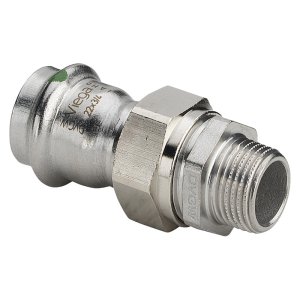Муфта разъемная 22x3/4" НР с плоской прокладкой VIEGA Sanpress Inox SC-Contur 438302