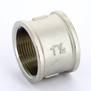 Муфта резьбовая латунная Uni-Fitt 1"1/2 ВР никелированная 602N6600