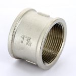 Муфта резьбовая латунная Uni-Fitt 1"1/2 ВР никелированная 602N6600
