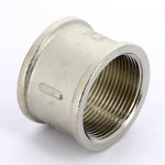 Муфта резьбовая латунная Uni-Fitt 1"1/2 ВР никелированная 602N6600
