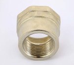 Муфта резьбовая латунная Uni-Fitt 1"1/4x1" ВР никелированная 602N5400