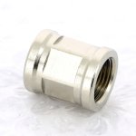 Муфта резьбовая латунная Uni-Fitt 3/8" ВР никелированная 602N1100
