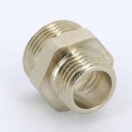 Ниппель редукционный латунный Uni-Fitt 1"1/2x1" НР никелированный 600N6400