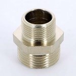 Ниппель редукционный латунный Uni-Fitt 1"1/2x1" НР никелированный 600N6400