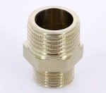Ниппель редукционный латунный Uni-Fitt 1/2"x3/8" НР никелированный 600N2100