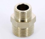Ниппель редукционный латунный Uni-Fitt 1/2"x3/8" НР никелированный 600N2100