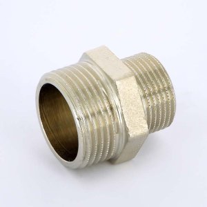 Ниппель редукционный латунный Uni-Fitt 1"x1/2" НР никелированный 600N4200