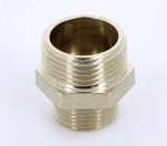 Ниппель редукционный латунный Uni-Fitt 1"x1/2" НР никелированный 600N4200