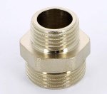 Ниппель редукционный латунный Uni-Fitt 3/4"x1/2" НР никелированный 600N3200