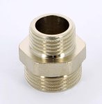 Ниппель редукционный латунный Uni-Fitt 3/4"x1/2" НР никелированный 600N3200