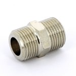 Ниппель резьбовой латунный Uni-Fitt 3/8" НР никелированный 600N1100