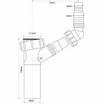 Носик для сифона McAlpine TEE3 1"1/2 ВН D40 мм для бытовой техники L146 мм TEE3