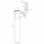 Носик для сифона McAlpine TEE3-240 1"1/2 ВН D40 мм для бытовой техники L240 мм TEE3240