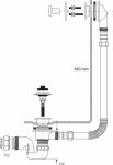 Обвязка для ванны McAlpine BRASSTRAP-50-CP латунный L640 мм с нажимной кнопкой цвет хром BRASSTRAP50CP